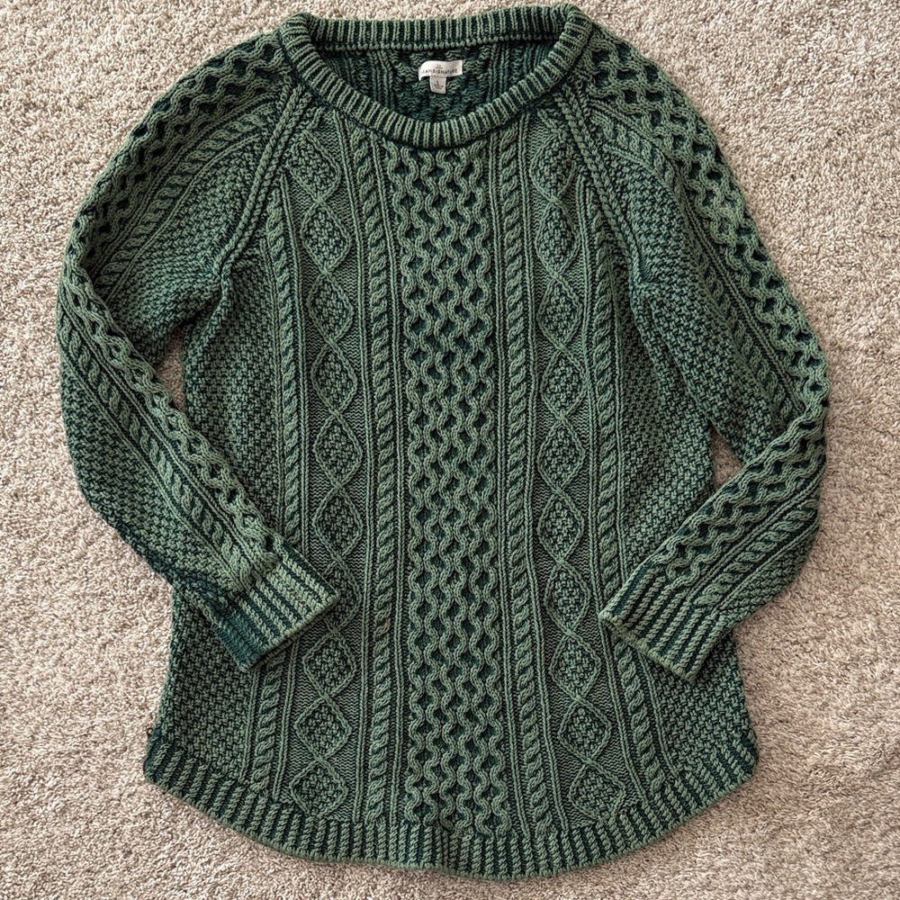LL Bean Fisherman Sweater Size L